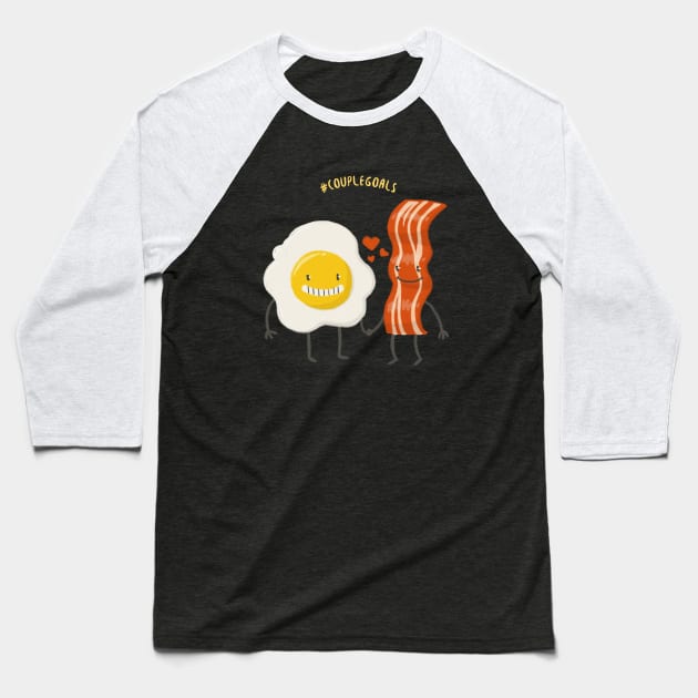 Egg and Bacon - Hashtag Couple Goals Baseball T-Shirt by i2studio